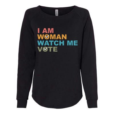 Vintage Retro I Am Woman Watch Me Vote For President Kamalaharris Womens California Wash Sweatshirt