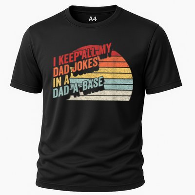 Vintage Retro I Keep All My Dad Jokes In A Dad A Base Gift Performance Shirt
