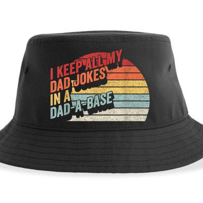 Vintage Retro I Keep All My Dad Jokes In A Dad A Base Gift Sustainable Bucket Hat