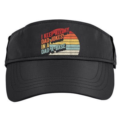 Vintage Retro I Keep All My Dad Jokes In A Dad A Base Gift Adult Drive Performance Visor