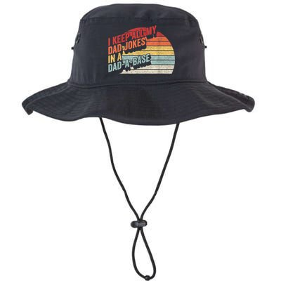 Vintage Retro I Keep All My Dad Jokes In A Dad A Base Gift Bucket Hat