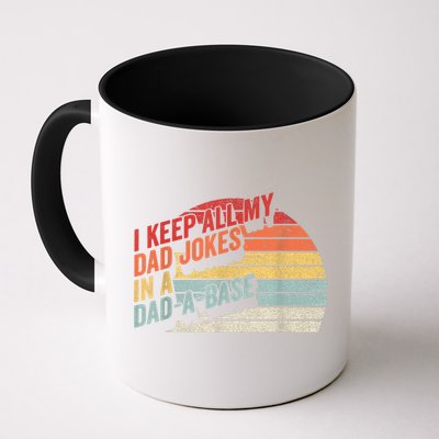 Vintage Retro I Keep All My Dad Jokes In A Dad A Base Gift Mug