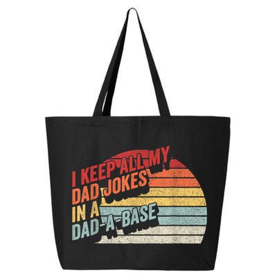 Vintage Retro I Keep All My Dad Jokes In A Dad A Base Gift 25L Jumbo Tote