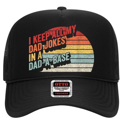 Vintage Retro I Keep All My Dad Jokes In A Dad A Base Gift Trucker Hat