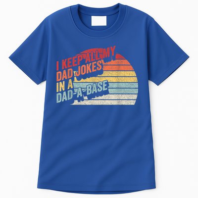 Vintage Retro I Keep All My Dad Jokes In A Dad A Base Gift Tall T-Shirt