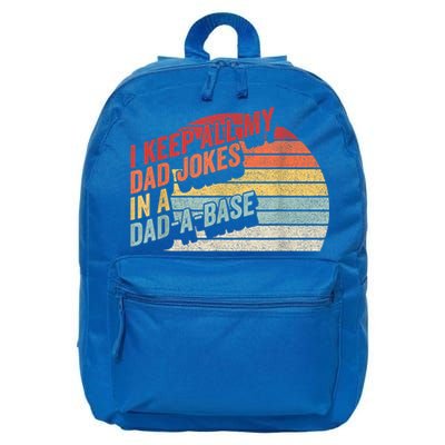 Vintage Retro I Keep All My Dad Jokes In A Dad A Base Gift 16 in Basic Backpack
