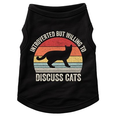 Vintage Retro Introverted But Willing To Discuss Cats Cat Great Gift Doggie Tank