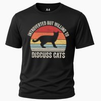 Vintage Retro Introverted But Willing To Discuss Cats Cat Great Gift Performance Shirt