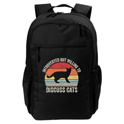 Vintage Retro Introverted But Willing To Discuss Cats Cat Great Gift Backpack