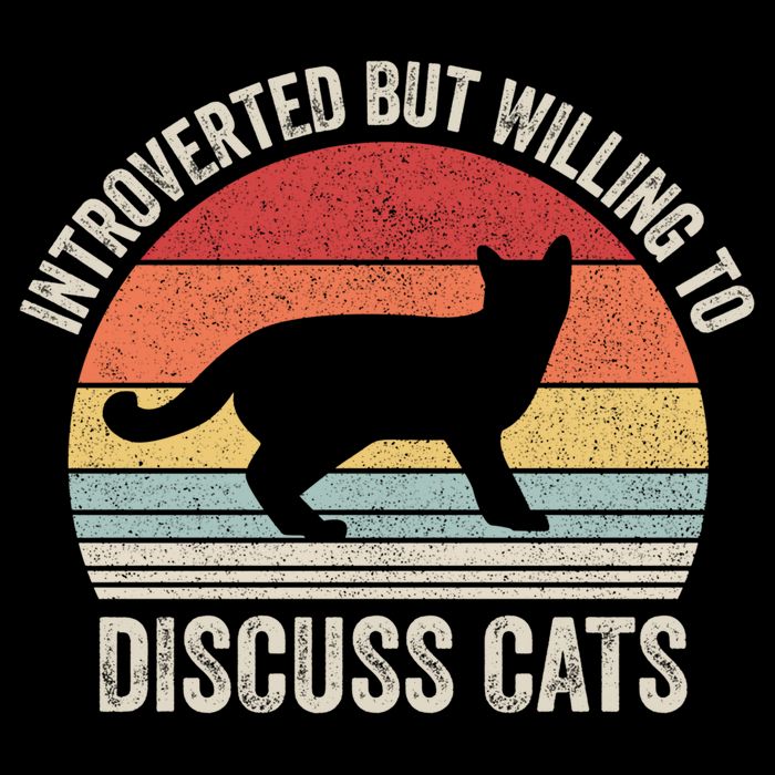 Vintage Retro Introverted But Willing To Discuss Cats Cat Great Gift Bucket Hat
