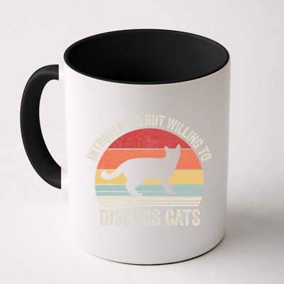 Vintage Retro Introverted But Willing To Discuss Cats Cat Great Gift Mug