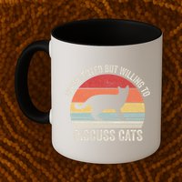 Vintage Retro Introverted But Willing To Discuss Cats Cat Great Gift Mug