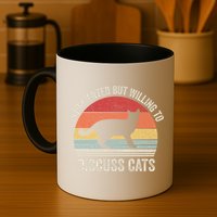 Vintage Retro Introverted But Willing To Discuss Cats Cat Great Gift Mug