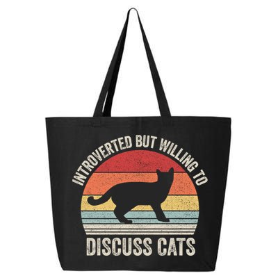 Vintage Retro Introverted But Willing To Discuss Cats Cat Great Gift 25L Jumbo Tote