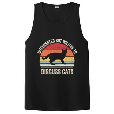 Vintage Retro Introverted But Willing To Discuss Cats Cat Great Gift PosiCharge Competitor Tank