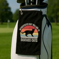 Vintage Retro Introverted But Willing To Discuss Cats Cat Great Gift Golf Towel