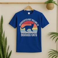Vintage Retro Introverted But Willing To Discuss Cats Cat Great Gift T-Shirt
