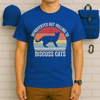 Vintage Retro Introverted But Willing To Discuss Cats Cat Great Gift T-Shirt