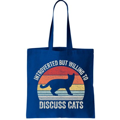 Vintage Retro Introverted But Willing To Discuss Cats Cat Great Gift Bag