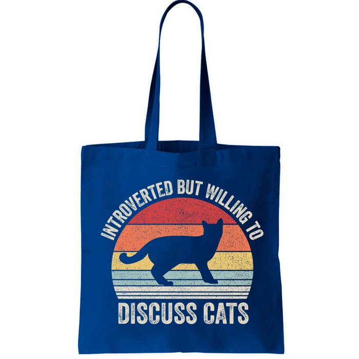 Vintage Retro Introverted But Willing To Discuss Cats Cat Great Gift Bag