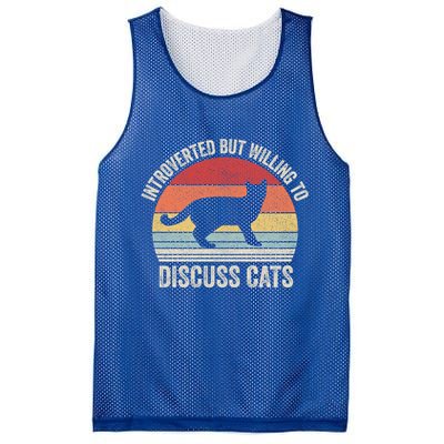 Vintage Retro Introverted But Willing To Discuss Cats Cat Great Gift Mesh Reversible Basketball Jersey Tank