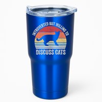 Vintage Retro Introverted But Willing To Discuss Cats Cat Great Gift Tumbler