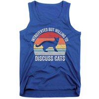 Vintage Retro Introverted But Willing To Discuss Cats Cat Great Gift Tank Top