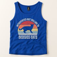 Vintage Retro Introverted But Willing To Discuss Cats Cat Great Gift Tank Top