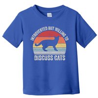 Vintage Retro Introverted But Willing To Discuss Cats Cat Great Gift Toddler T-Shirt