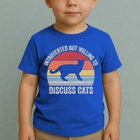 Vintage Retro Introverted But Willing To Discuss Cats Cat Great Gift Toddler T-Shirt