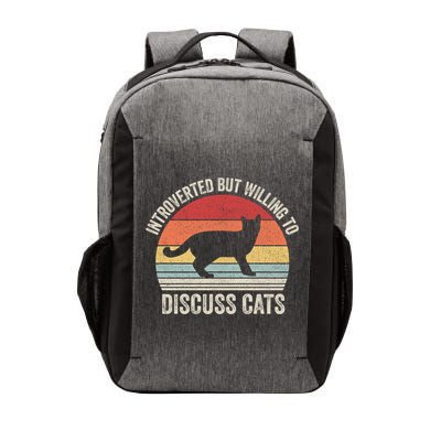 Vintage Retro Introverted But Willing To Discuss Cats Cat Great Gift Vector Backpack