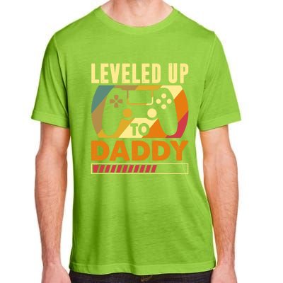 Vintage Retro I Leveled Up To Daddy Funny Promoted To Dad Gift Adult ChromaSoft Performance T-Shirt