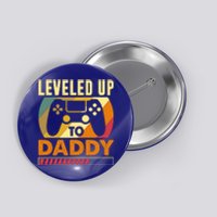 Vintage Retro I Leveled Up To Daddy Funny Promoted To Dad Gift Button