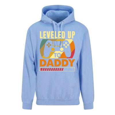 Vintage Retro I Leveled Up To Daddy Funny Promoted To Dad Gift Unisex Surf Hoodie