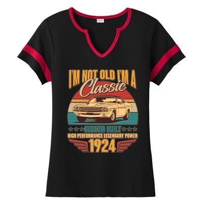 Vintage Retro IM Not Old IM A Classic 1924 100th Birthday Classic Car Lover Ladies Halftime Notch Neck Tee