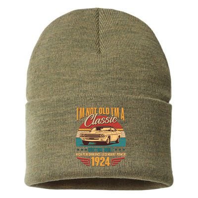 Vintage Retro IM Not Old IM A Classic 1924 100th Birthday Classic Car Lover Sustainable Knit Beanie