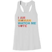 Vintage Retro I Am Woman Watch Me Vote For Women Women's Racerback Tank