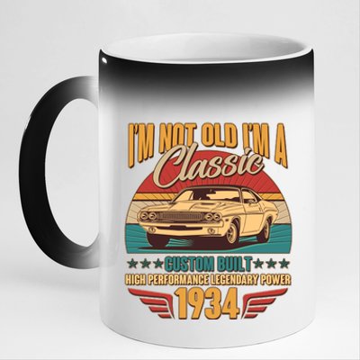 Vintage Retro Im Not Old Im A Classic 1934 90th Birthday Classic Car Lover 11oz Black Color Changing Mug