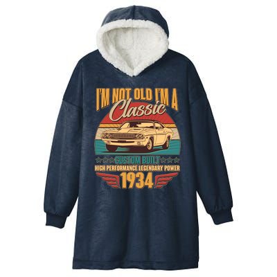 Vintage Retro Im Not Old Im A Classic 1934 90th Birthday Classic Car Lover Hooded Wearable Blanket