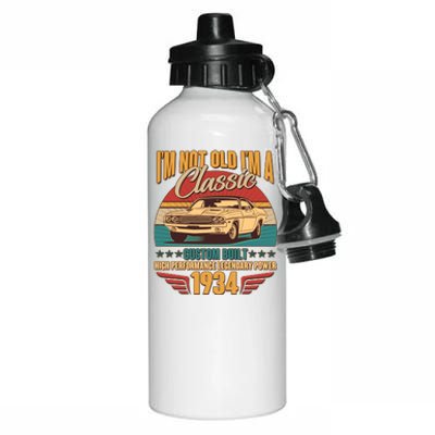 Vintage Retro Im Not Old Im A Classic 1934 90th Birthday Classic Car Lover Aluminum Water Bottle 