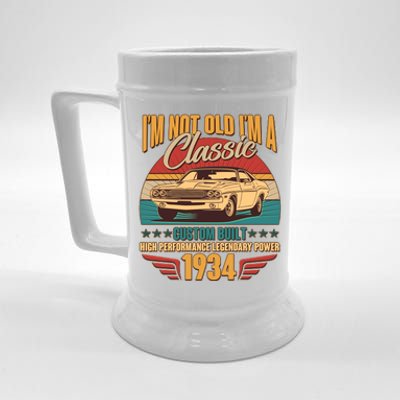 Vintage Retro Im Not Old Im A Classic 1934 90th Birthday Classic Car Lover Beer Stein