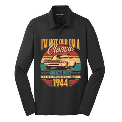 Vintage Retro Im Not Old Im A Classic 1944 80th Birthday Classic Car Lover Silk Touch Performance Long Sleeve Polo