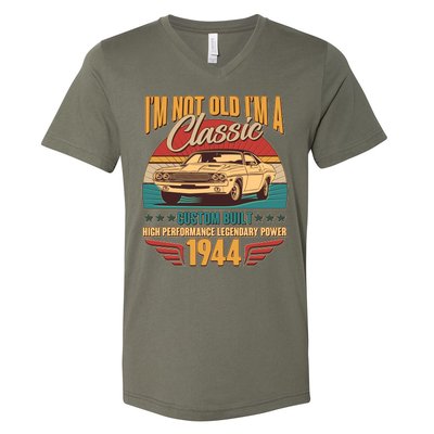 Vintage Retro Im Not Old Im A Classic 1944 80th Birthday Classic Car Lover V-Neck T-Shirt