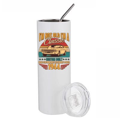 Vintage Retro Im Not Old Im A Classic 1944 80th Birthday Classic Car Lover Stainless Steel Tumbler