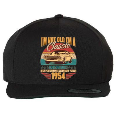 Vintage Retro Im Not Old Im A Classic 1954 70th Birthday Classic Car Lover Wool Snapback Cap