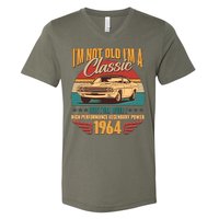 Vintage Retro Im Not Old Im A Classic 1964 60th Birthday Classic Car Lover V-Neck T-Shirt