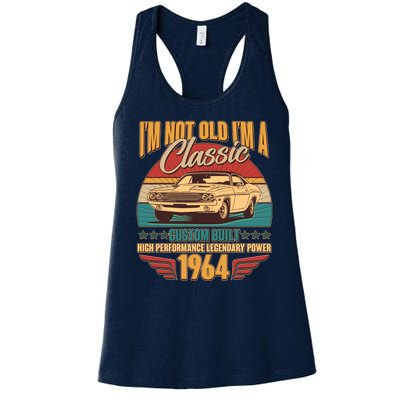 Vintage Retro Im Not Old Im A Classic 1964 60th Birthday Classic Car Lover Women's Racerback Tank