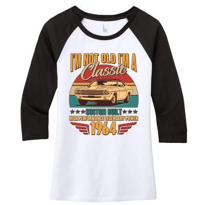 Vintage Retro Im Not Old Im A Classic 1964 60th Birthday Classic Car Lover Women's Tri-Blend 3/4-Sleeve Raglan Shirt