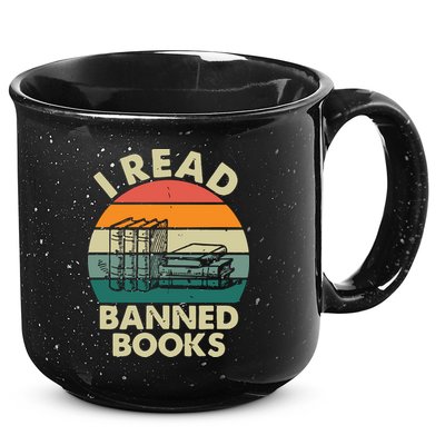 VINTAGE RETRO I READ BANNED BOOKS 15oz Campfire Ceramic Mug