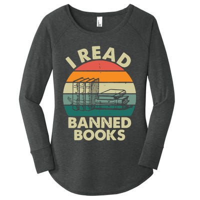 VINTAGE RETRO I READ BANNED BOOKS Women's Perfect Tri Tunic Long Sleeve Shirt